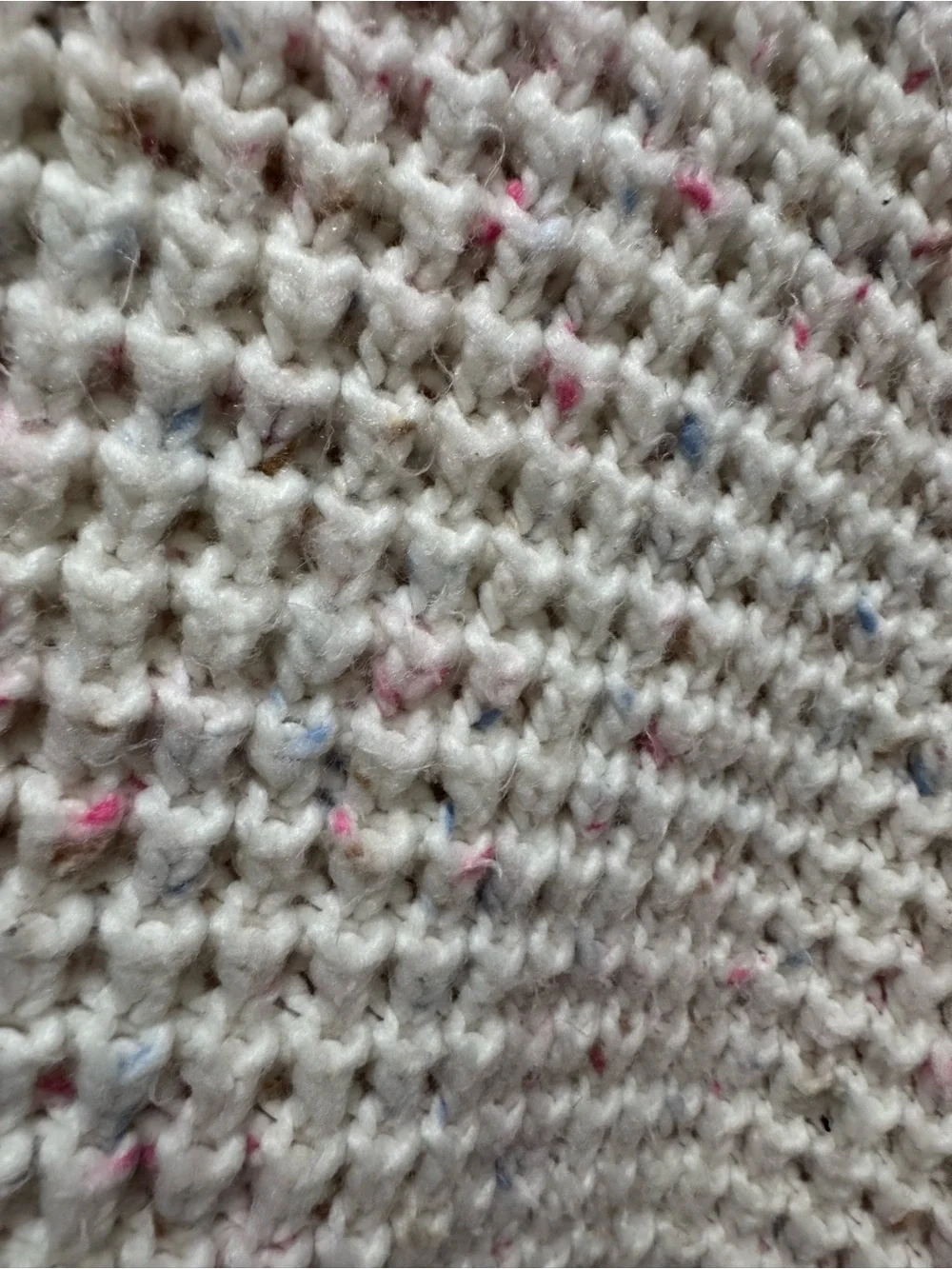 OshKosh B'gosh Cream Waffle Knit Sweater with Pink Speckle
